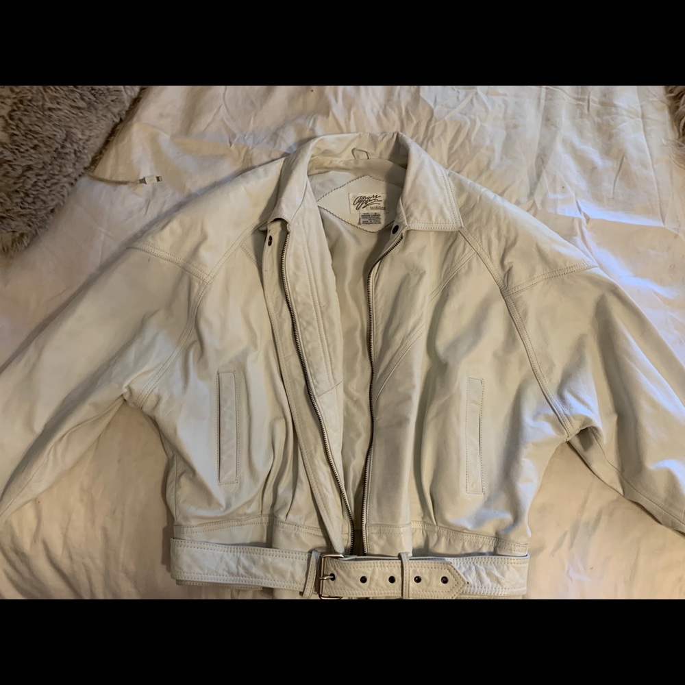 White leather jacket